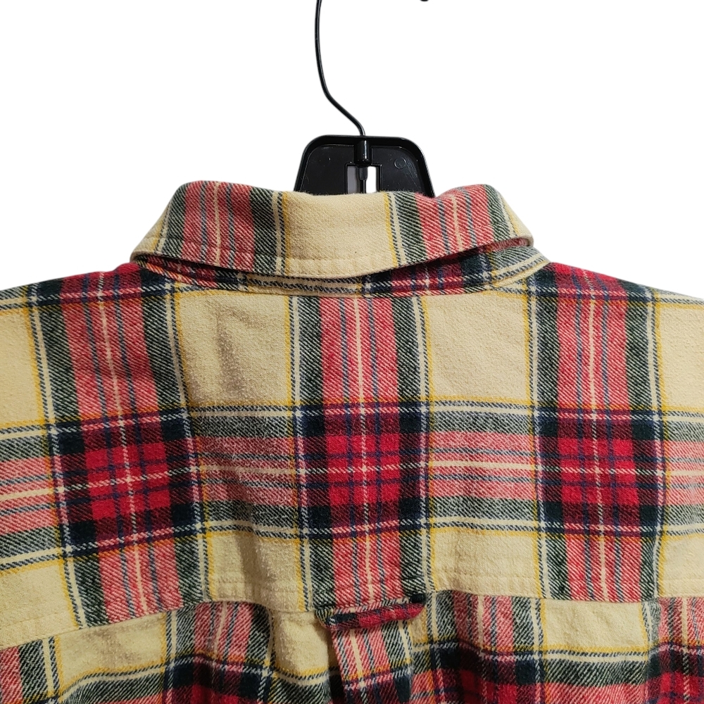 Woolrich Red & Tan Plaid Outdoor Hiking Fishing Flannel Casual Button Down Shirt - Picture 6 of 11
